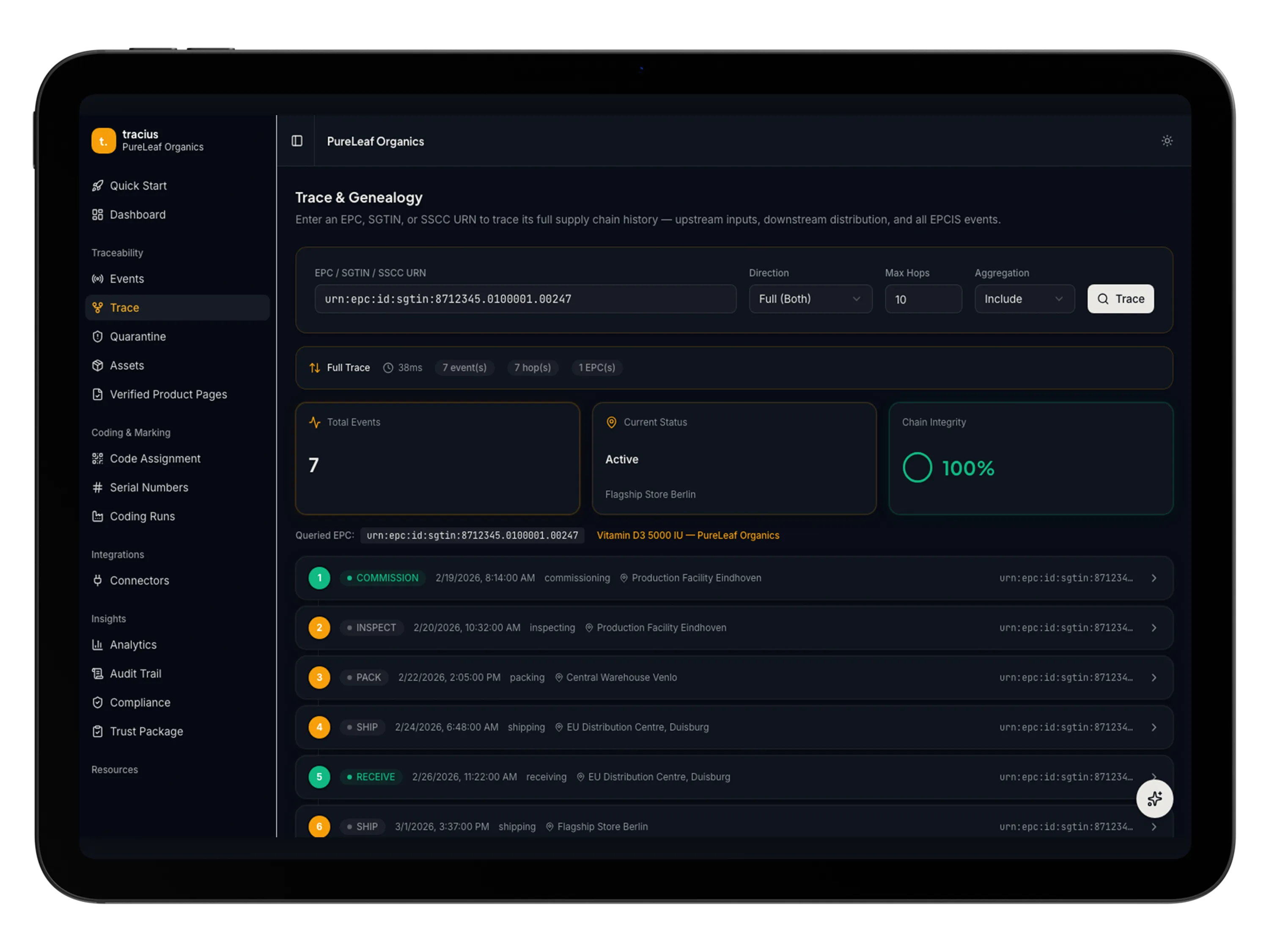 Tracius Live Event Stream Dashboard