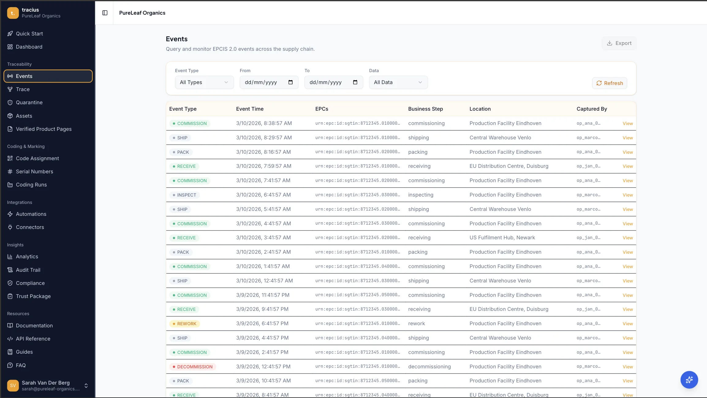 TTH Dashboard — trace query